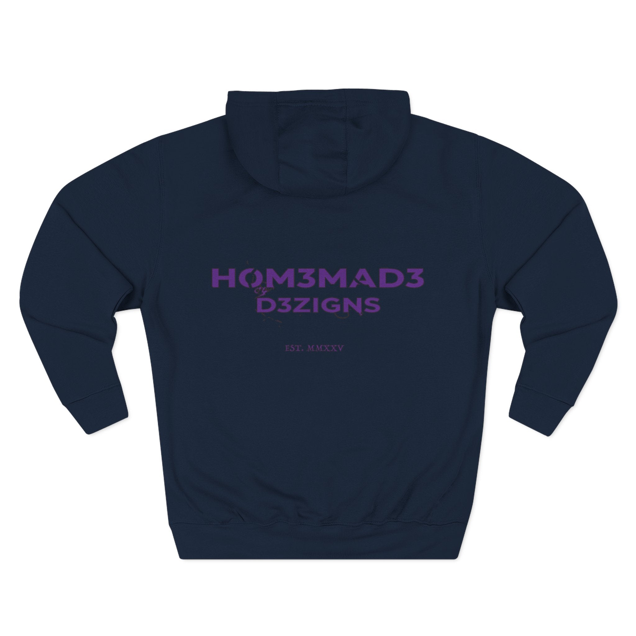 Purple Homemade Designs Fleece Hoodie, Cozy Sweatshirt for Casual Wear, Perfect Gift for Birthdays, Holidays, and Relaxing Days
