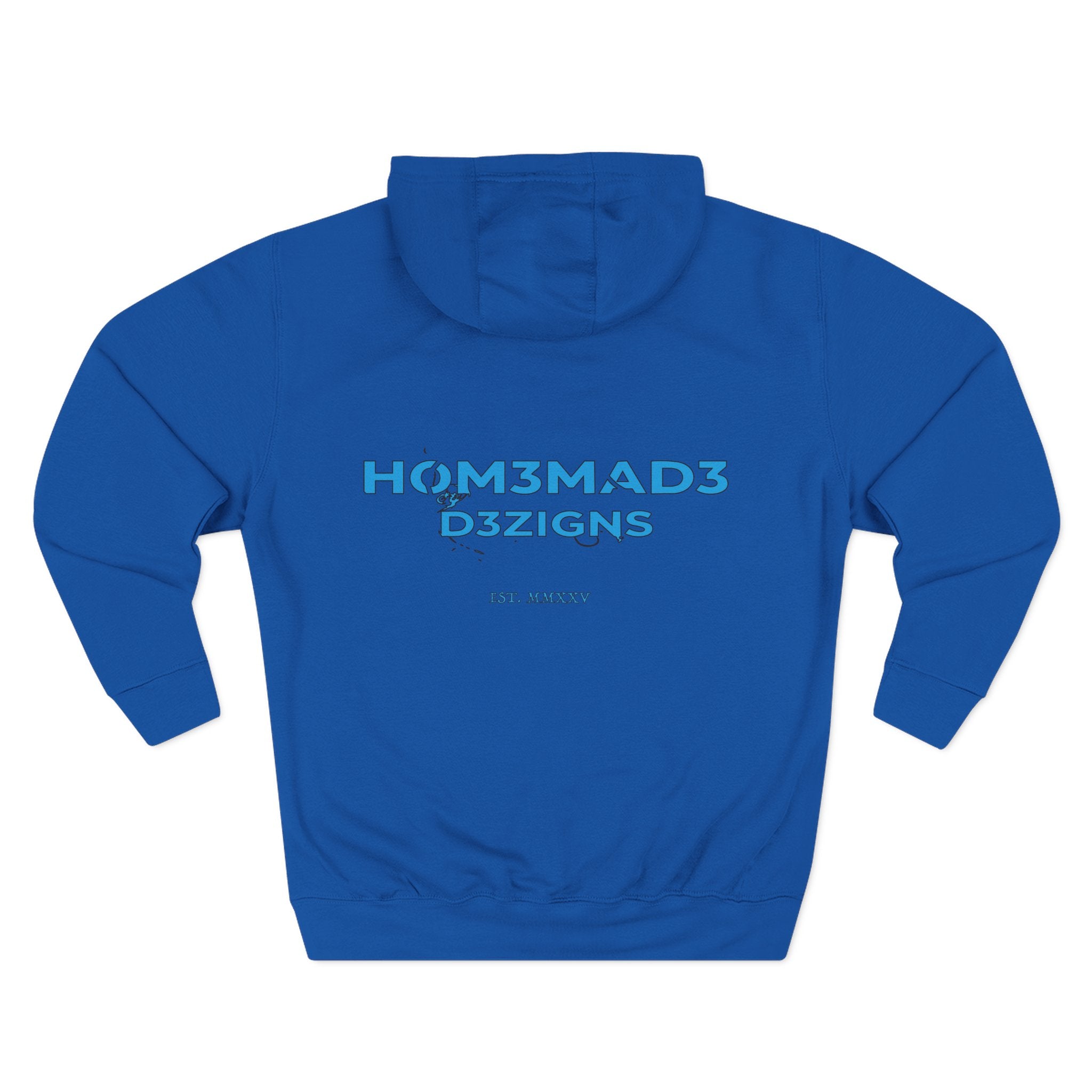 Blue Homemade Designs Fleece Hoodie, Cozy Sweatshirt for Casual Wear, Perfect Gift for Birthdays, Holidays, and Relaxing Days