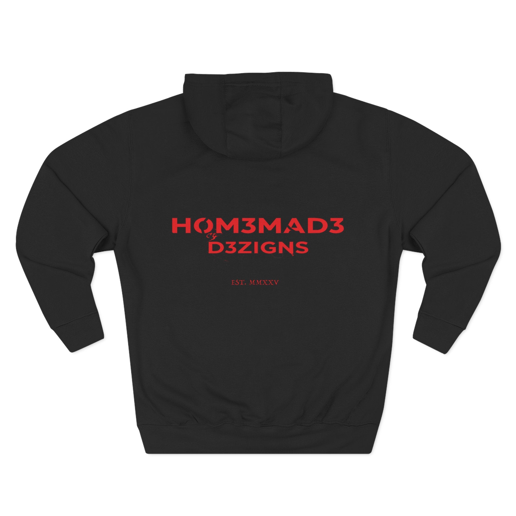 Red Homemade Designs Fleece Hoodie, Cozy Sweatshirt for Casual Wear, Perfect Gift for Birthdays, Holidays, and Relaxing Days