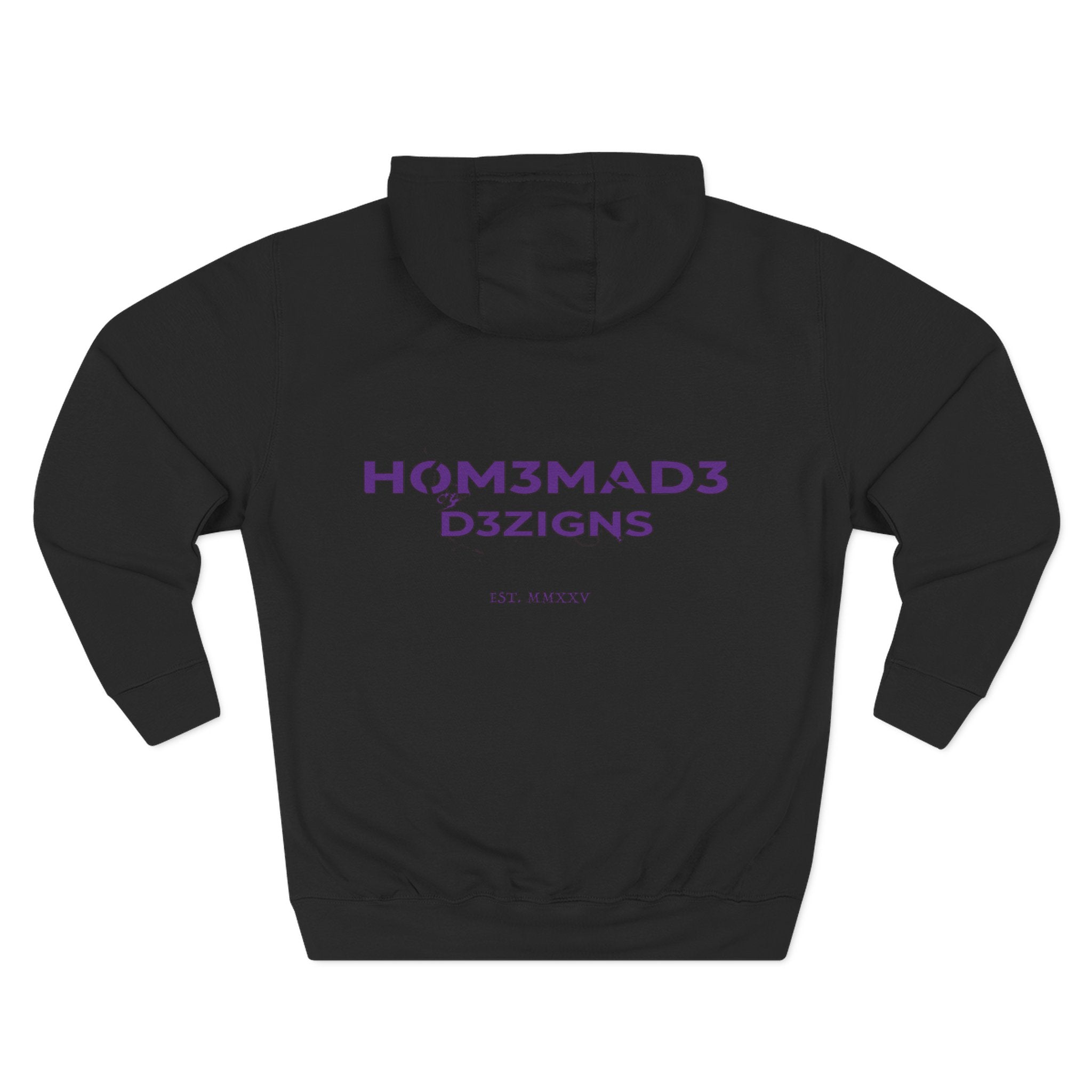 Purple Homemade Designs Fleece Hoodie, Cozy Sweatshirt for Casual Wear, Perfect Gift for Birthdays, Holidays, and Relaxing Days