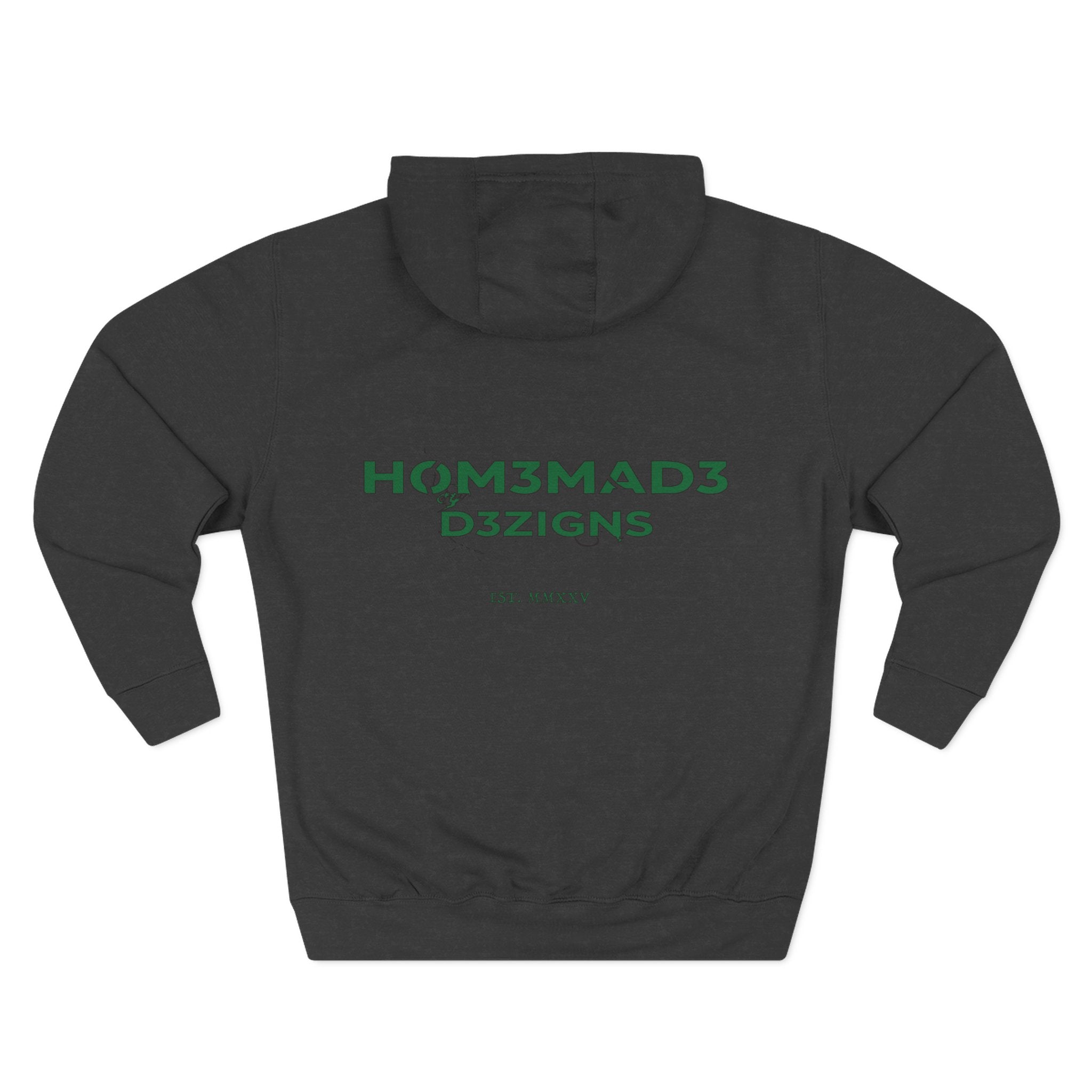 Green Homemade Designs Fleece Hoodie, Cozy Sweatshirt for Casual Wear, Perfect Gift for Birthdays, Holidays, and Relaxing Days