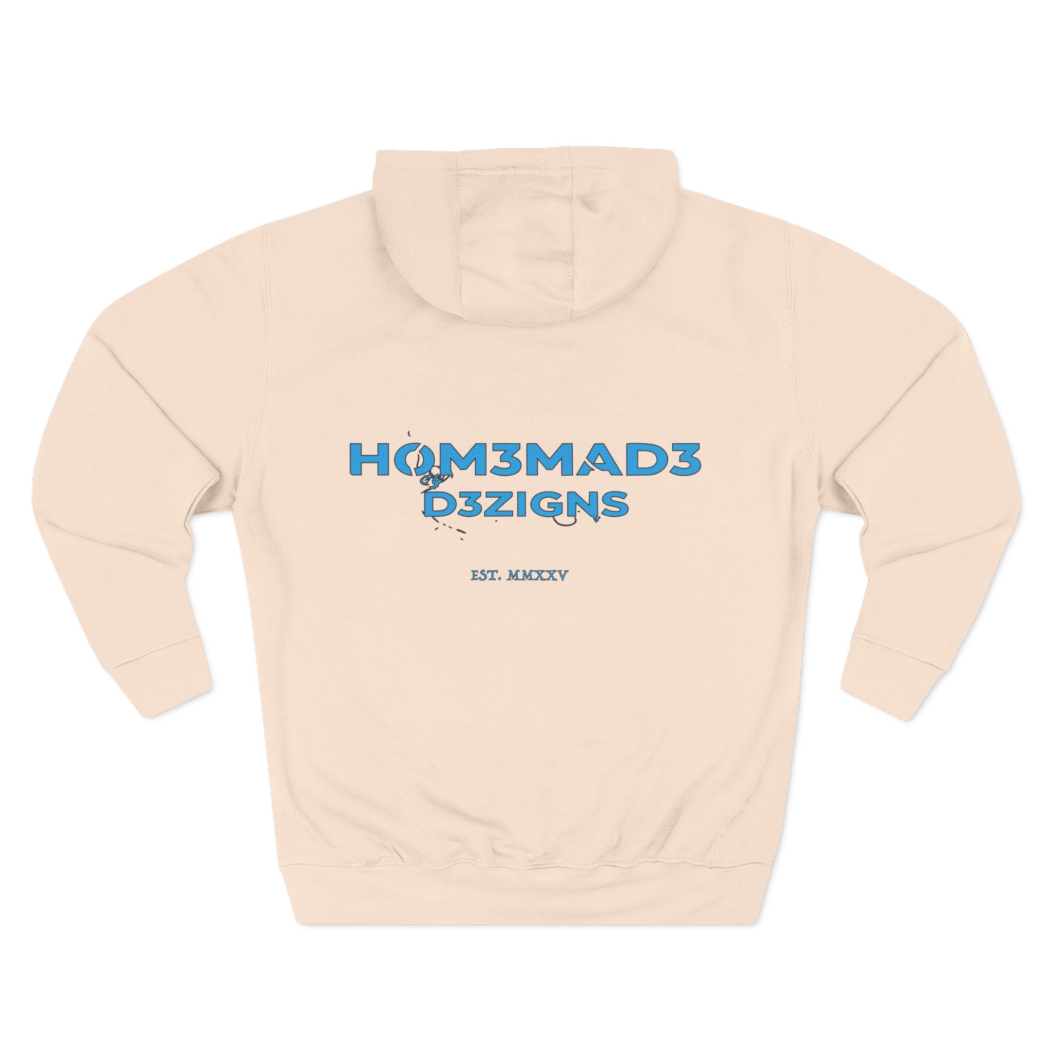 Blue Homemade Designs Fleece Hoodie, Cozy Sweatshirt for Casual Wear, Perfect Gift for Birthdays, Holidays, and Relaxing Days