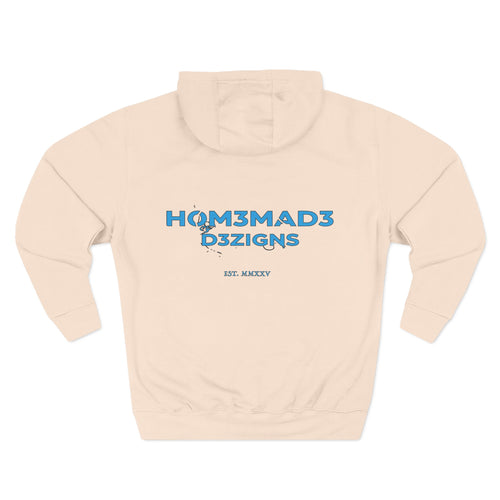 Blue Homemade Designs Fleece Hoodie, Cozy Sweatshirt for Casual Wear, Perfect Gift for Birthdays, Holidays, and Relaxing Days