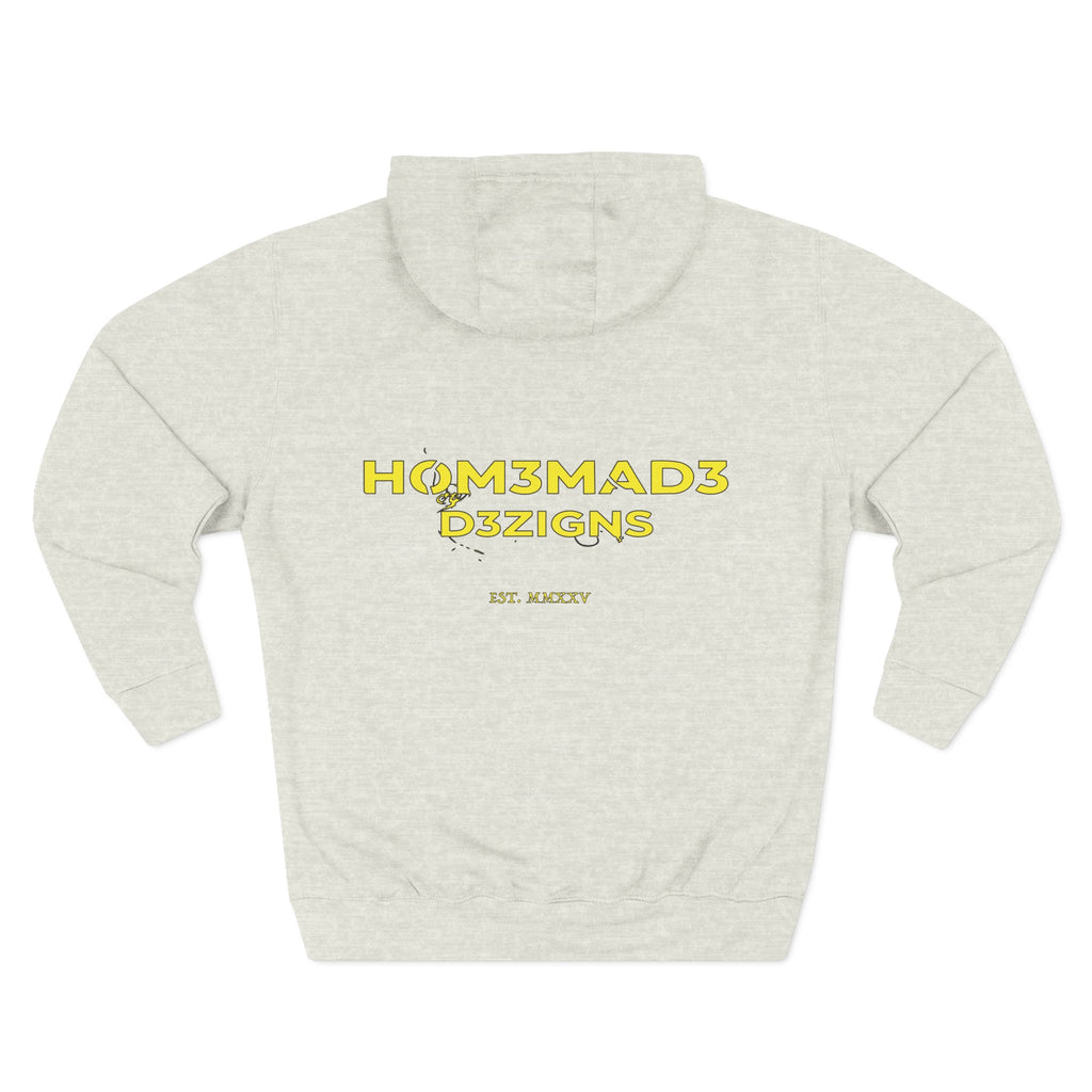 Yellow Homemade Designs Fleece Hoodie, Cozy Sweatshirt for Casual Wear, Perfect Gift for Birthdays, Holidays, and Relaxing Days