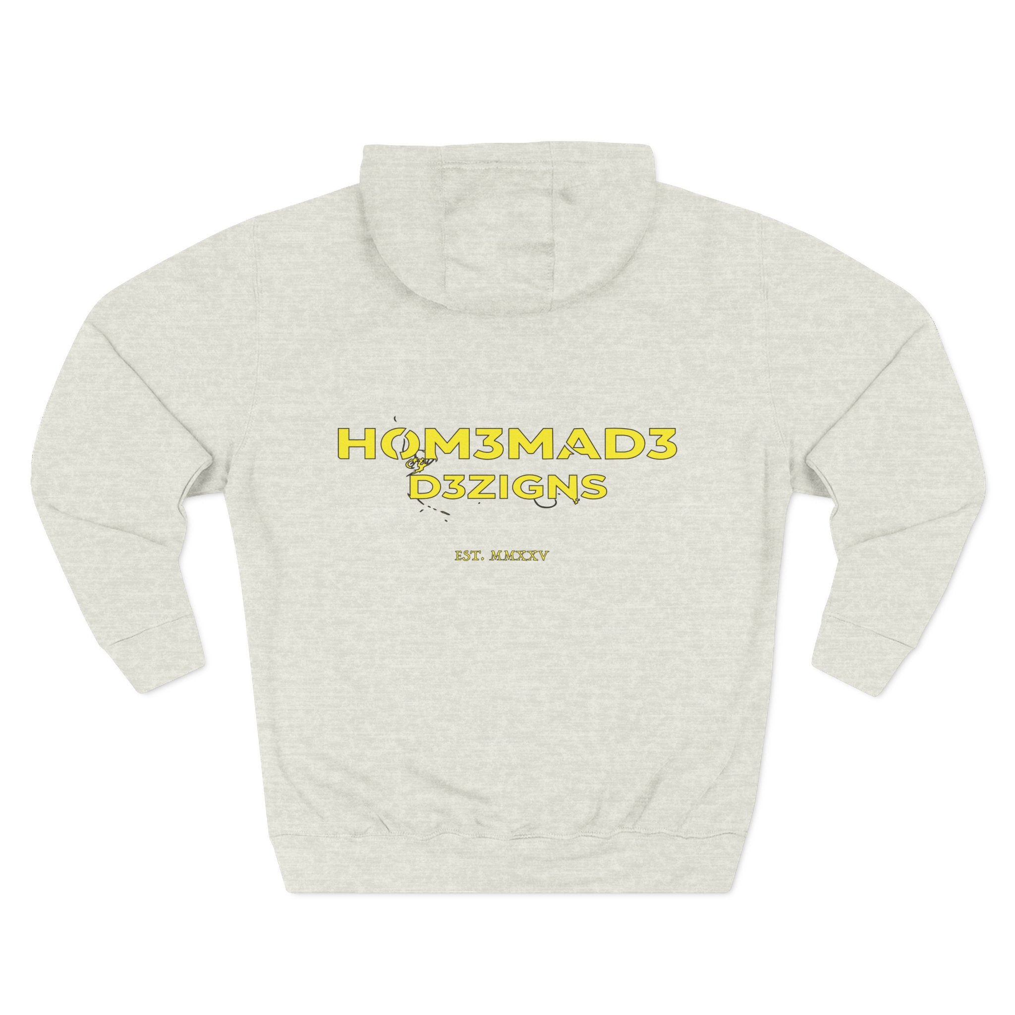 Yellow Homemade Designs Fleece Hoodie, Cozy Sweatshirt for Casual Wear, Perfect Gift for Birthdays, Holidays, and Relaxing Days