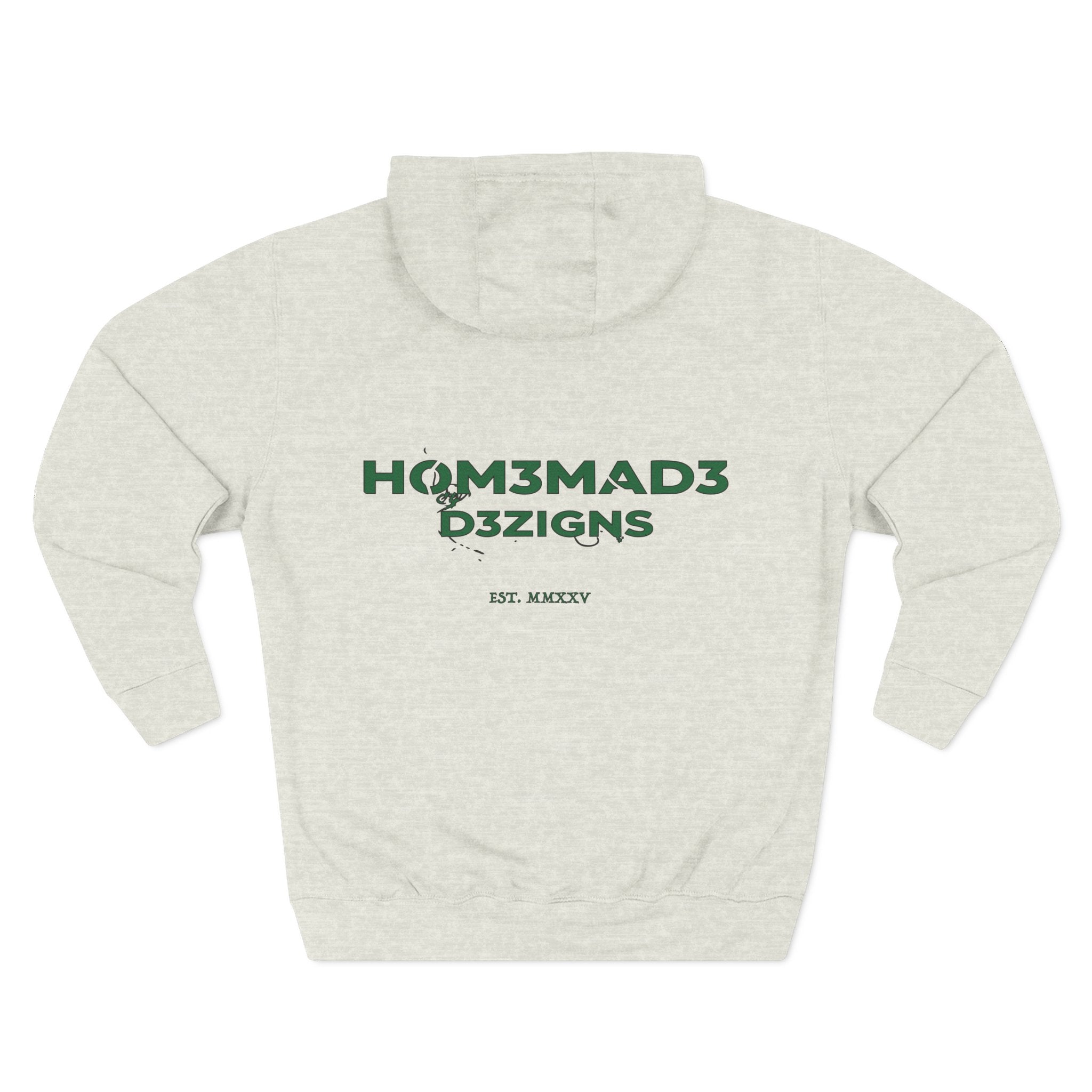 Green Homemade Designs Fleece Hoodie, Cozy Sweatshirt for Casual Wear, Perfect Gift for Birthdays, Holidays, and Relaxing Days