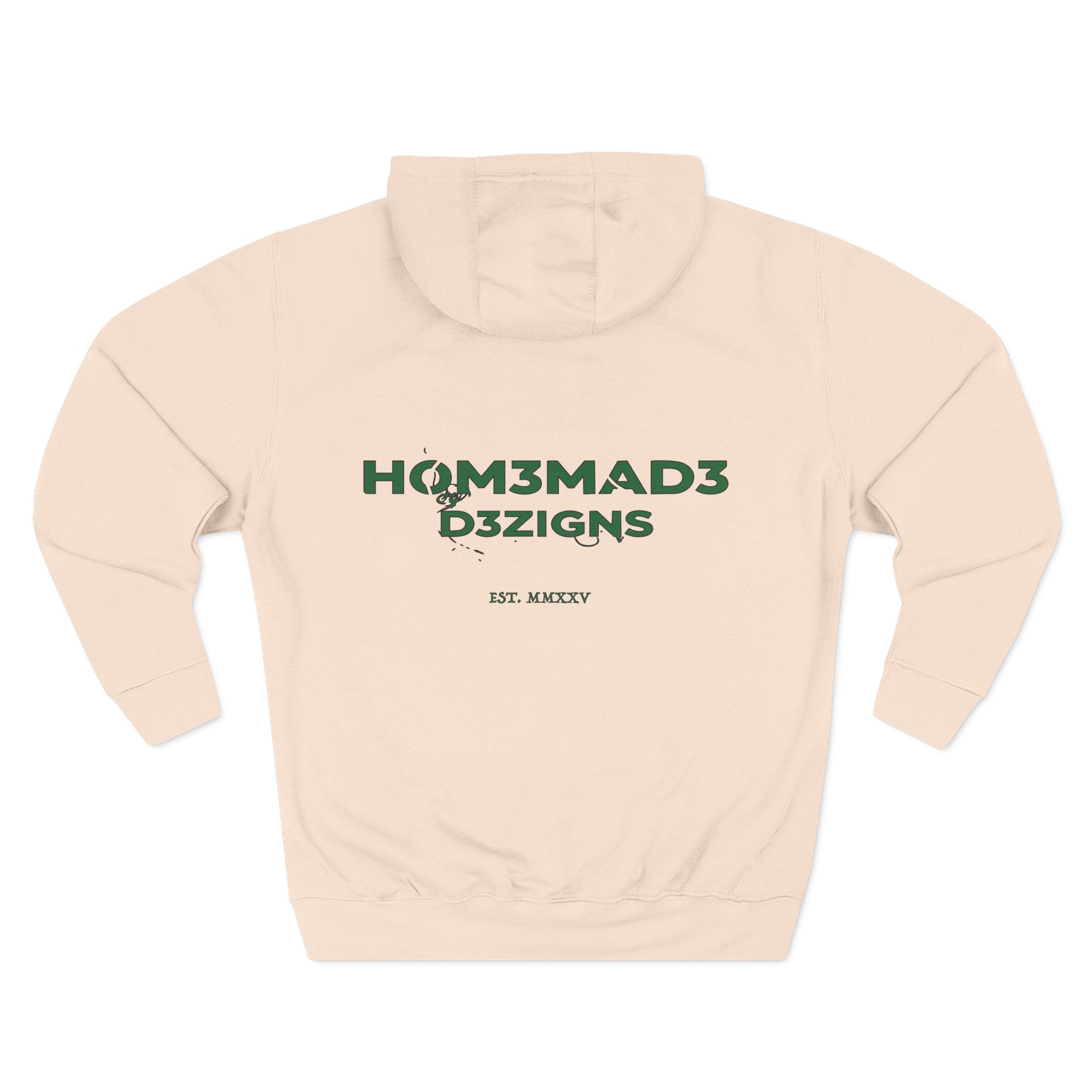 Green Homemade Designs Fleece Hoodie, Cozy Sweatshirt for Casual Wear, Perfect Gift for Birthdays, Holidays, and Relaxing Days
