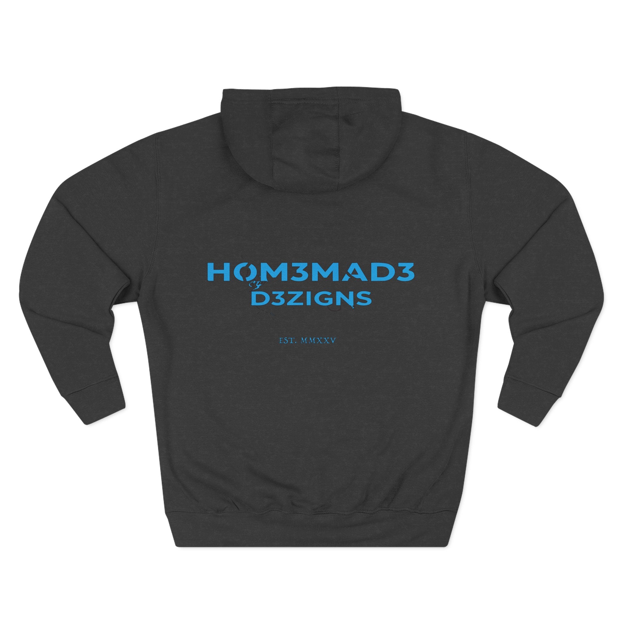 Blue Homemade Designs Fleece Hoodie, Cozy Sweatshirt for Casual Wear, Perfect Gift for Birthdays, Holidays, and Relaxing Days