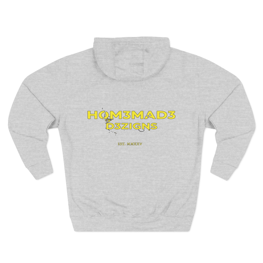 Yellow Homemade Designs Fleece Hoodie, Cozy Sweatshirt for Casual Wear, Perfect Gift for Birthdays, Holidays, and Relaxing Days