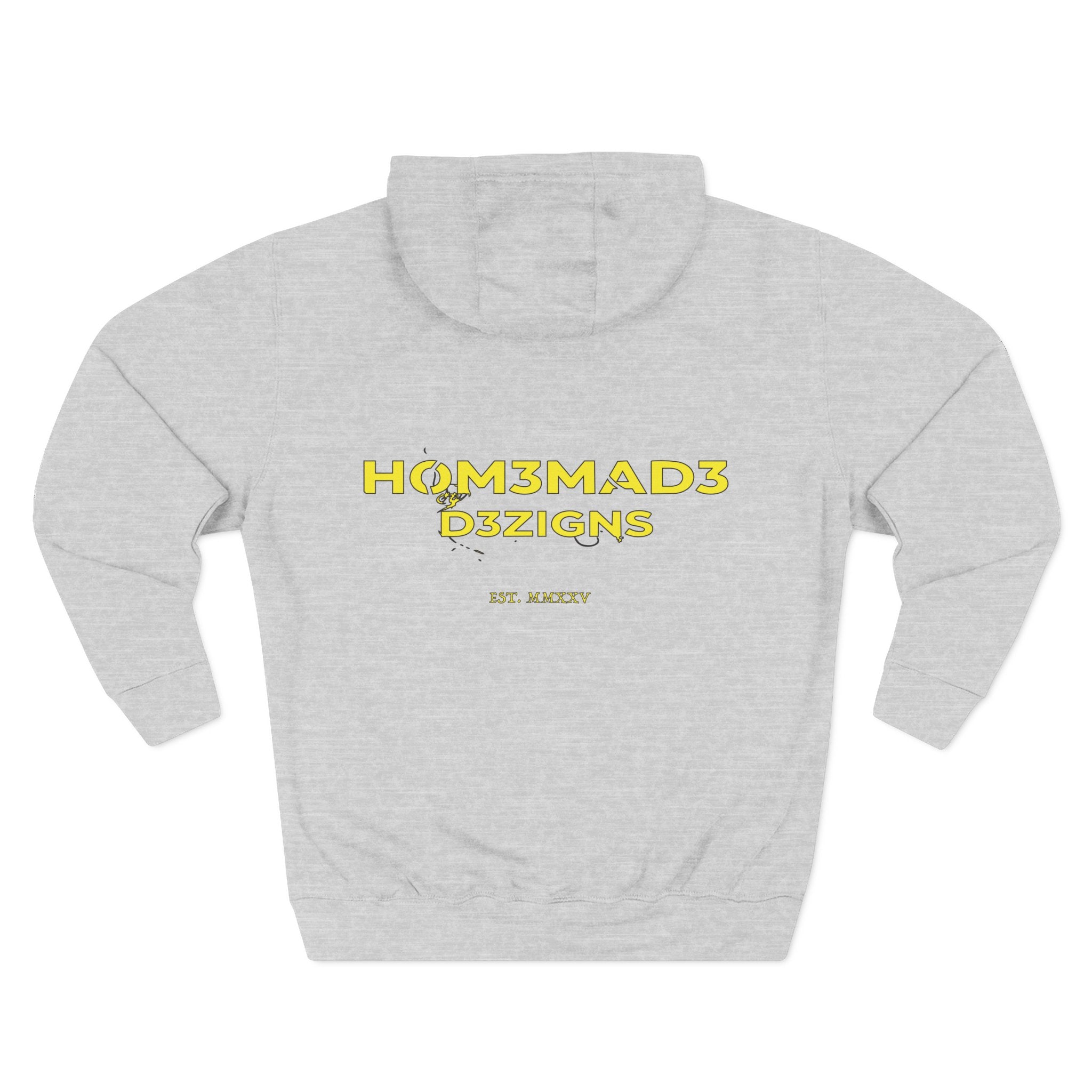 Yellow Homemade Designs Fleece Hoodie, Cozy Sweatshirt for Casual Wear, Perfect Gift for Birthdays, Holidays, and Relaxing Days