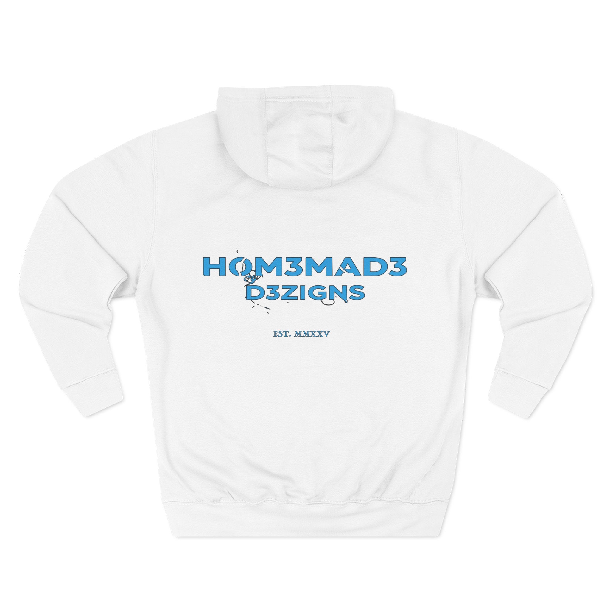 Blue Homemade Designs Fleece Hoodie, Cozy Sweatshirt for Casual Wear, Perfect Gift for Birthdays, Holidays, and Relaxing Days
