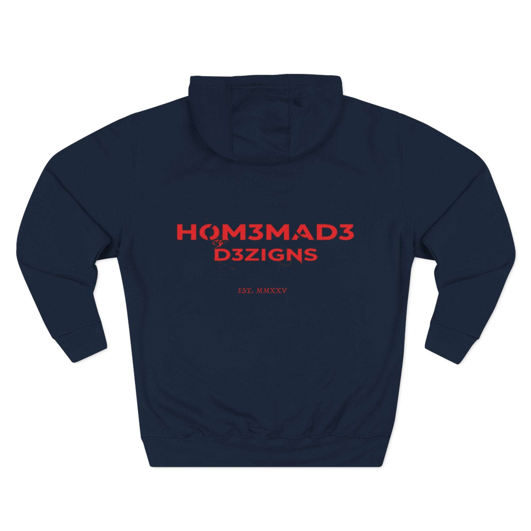 Red Homemade Designs Fleece Hoodie, Cozy Sweatshirt for Casual Wear, Perfect Gift for Birthdays, Holidays, and Relaxing Days