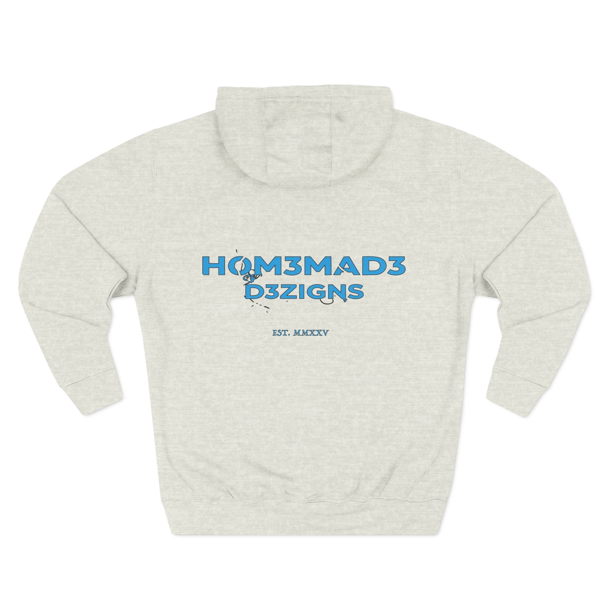 Blue Homemade Designs Fleece Hoodie, Cozy Sweatshirt for Casual Wear, Perfect Gift for Birthdays, Holidays, and Relaxing Days