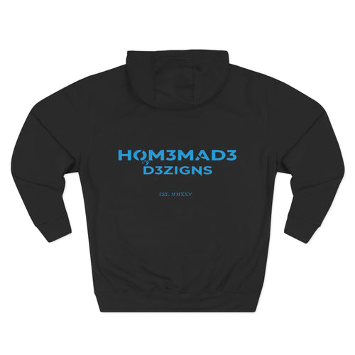 Blue Homemade Designs Fleece Hoodie, Cozy Sweatshirt for Casual Wear, Perfect Gift for Birthdays, Holidays, and Relaxing Days