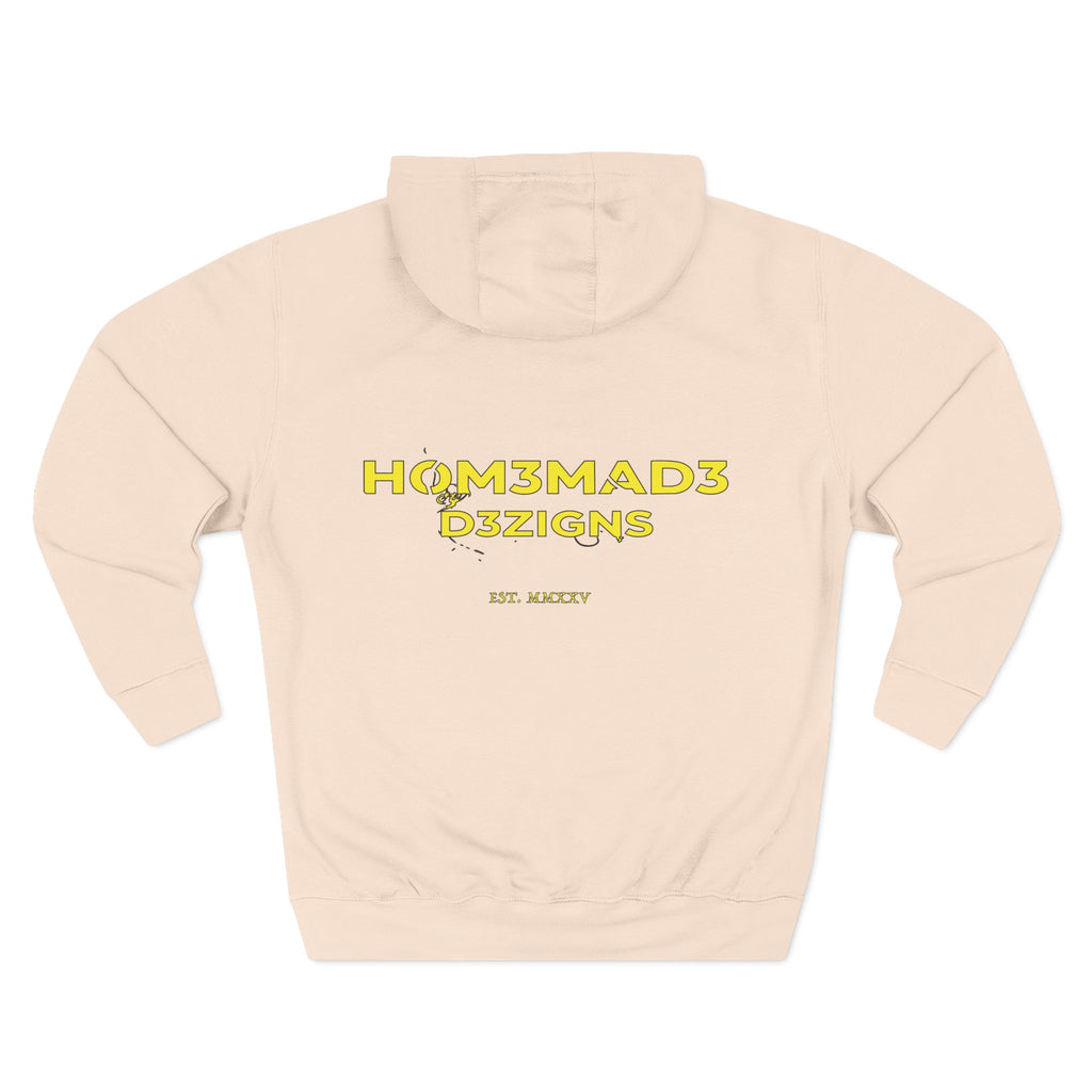 Yellow Homemade Designs Fleece Hoodie, Cozy Sweatshirt for Casual Wear, Perfect Gift for Birthdays, Holidays, and Relaxing Days