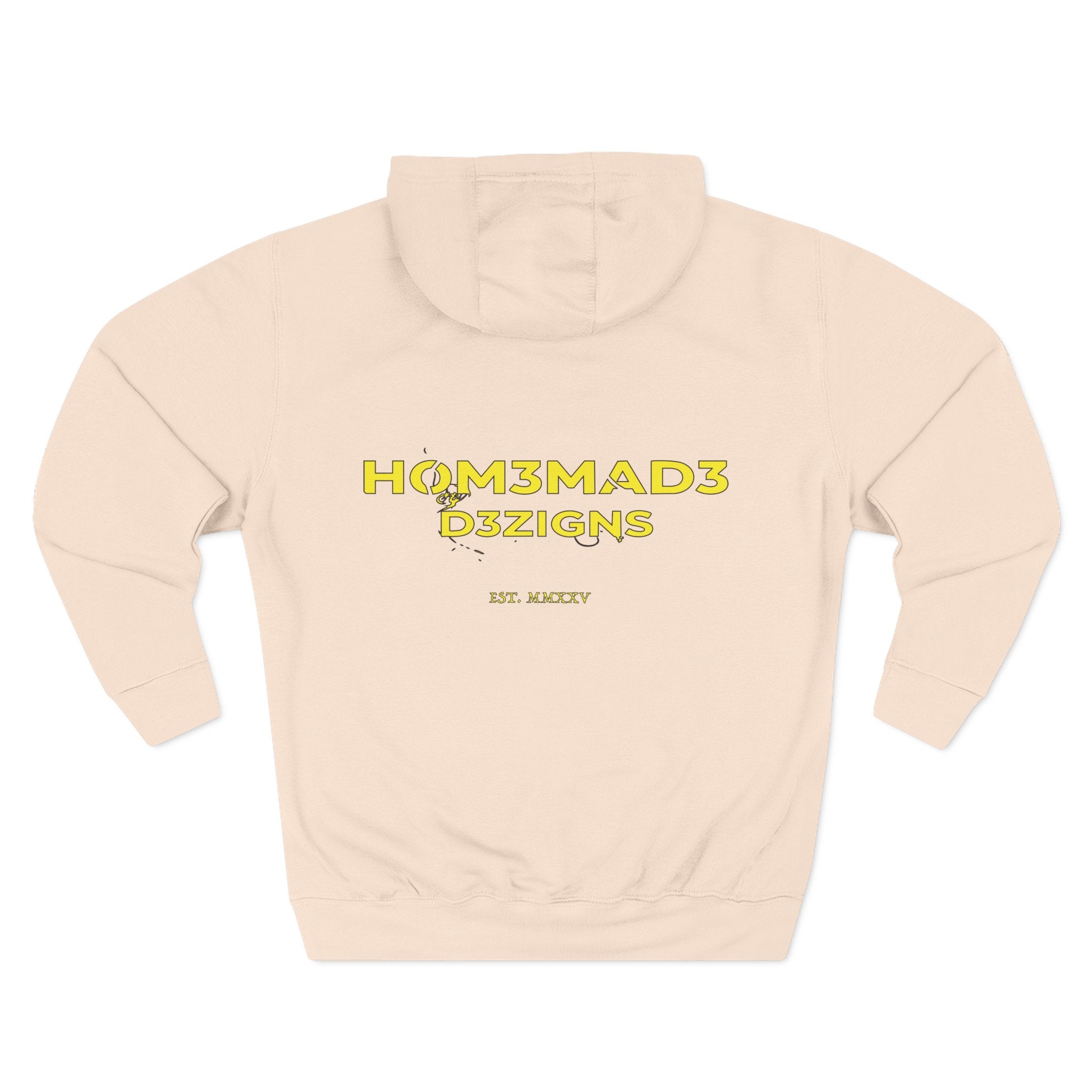 Yellow Homemade Designs Fleece Hoodie, Cozy Sweatshirt for Casual Wear, Perfect Gift for Birthdays, Holidays, and Relaxing Days