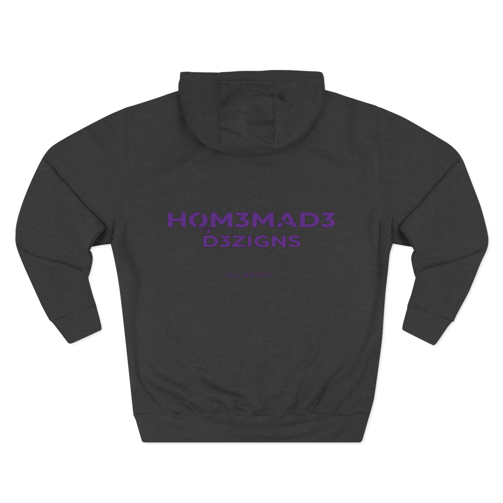 Purple Homemade Designs Fleece Hoodie, Cozy Sweatshirt for Casual Wear, Perfect Gift for Birthdays, Holidays, and Relaxing Days