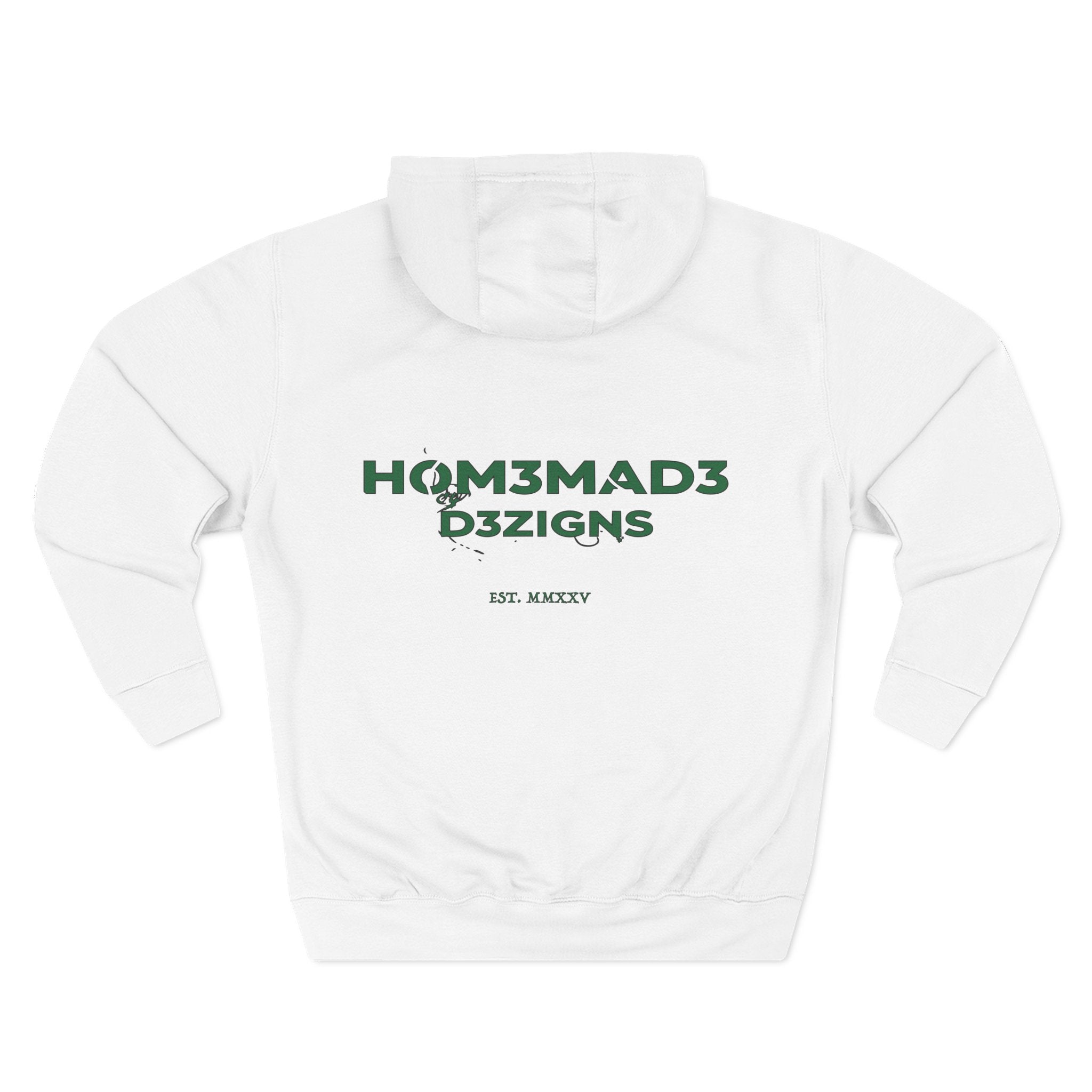 Green Homemade Designs Fleece Hoodie, Cozy Sweatshirt for Casual Wear, Perfect Gift for Birthdays, Holidays, and Relaxing Days