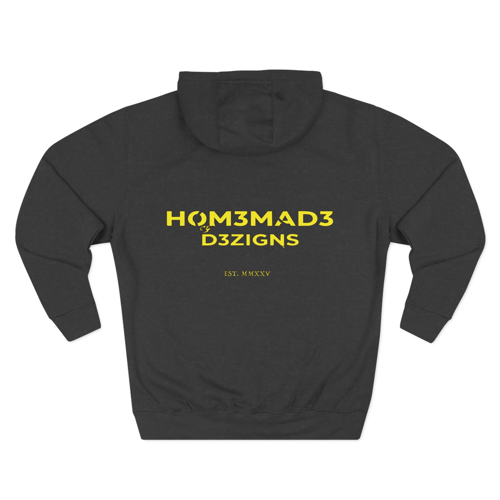 Yellow Homemade Designs Fleece Hoodie, Cozy Sweatshirt for Casual Wear, Perfect Gift for Birthdays, Holidays, and Relaxing Days