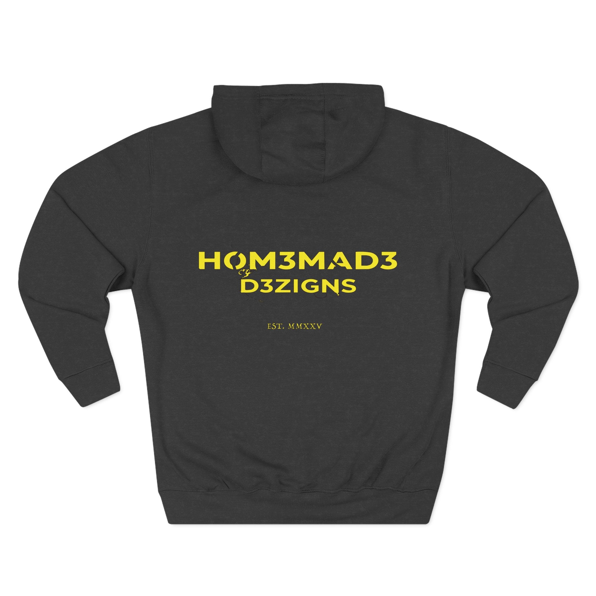 Yellow Homemade Designs Fleece Hoodie, Cozy Sweatshirt for Casual Wear, Perfect Gift for Birthdays, Holidays, and Relaxing Days