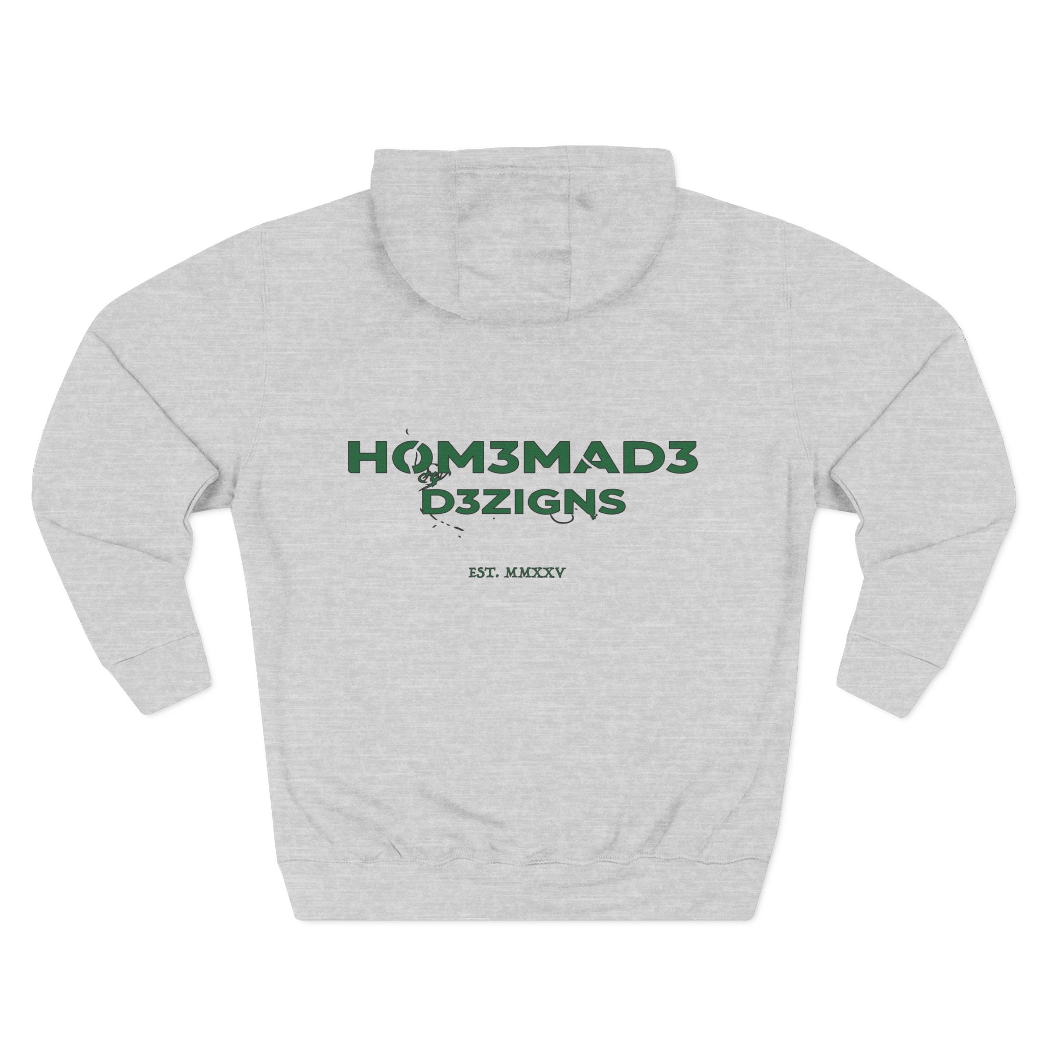 Green Homemade Designs Fleece Hoodie, Cozy Sweatshirt for Casual Wear, Perfect Gift for Birthdays, Holidays, and Relaxing Days