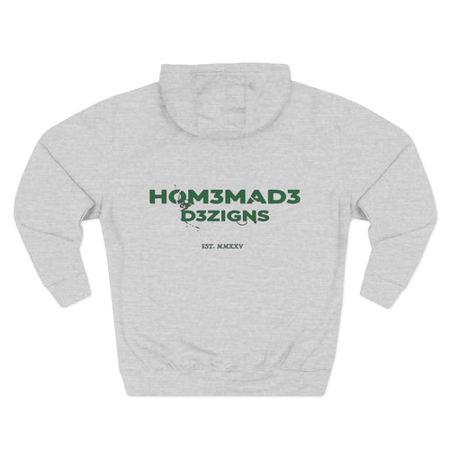 Green Homemade Designs Fleece Hoodie, Cozy Sweatshirt for Casual Wear, Perfect Gift for Birthdays, Holidays, and Relaxing Days