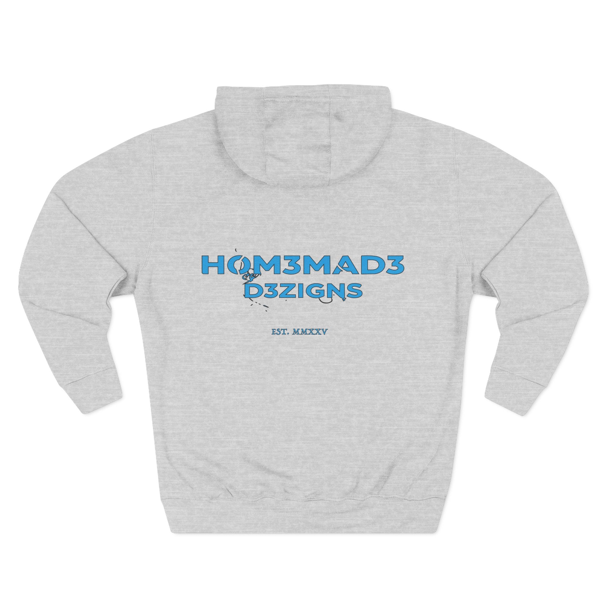 Blue Homemade Designs Fleece Hoodie, Cozy Sweatshirt for Casual Wear, Perfect Gift for Birthdays, Holidays, and Relaxing Days