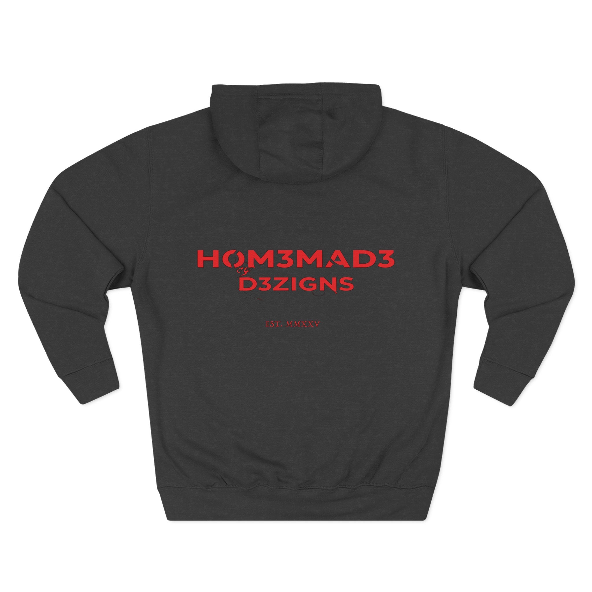 Red Homemade Designs Fleece Hoodie, Cozy Sweatshirt for Casual Wear, Perfect Gift for Birthdays, Holidays, and Relaxing Days