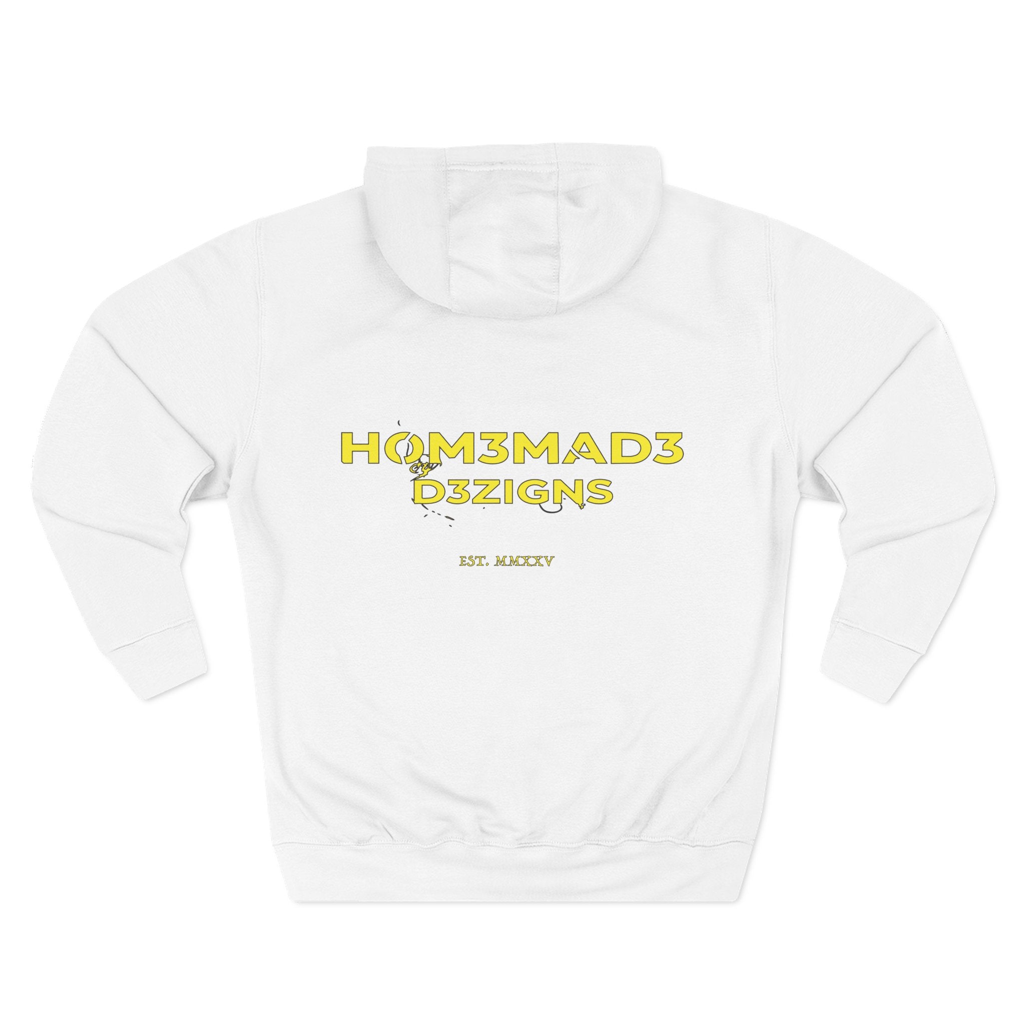 Yellow Homemade Designs Fleece Hoodie, Cozy Sweatshirt for Casual Wear, Perfect Gift for Birthdays, Holidays, and Relaxing Days