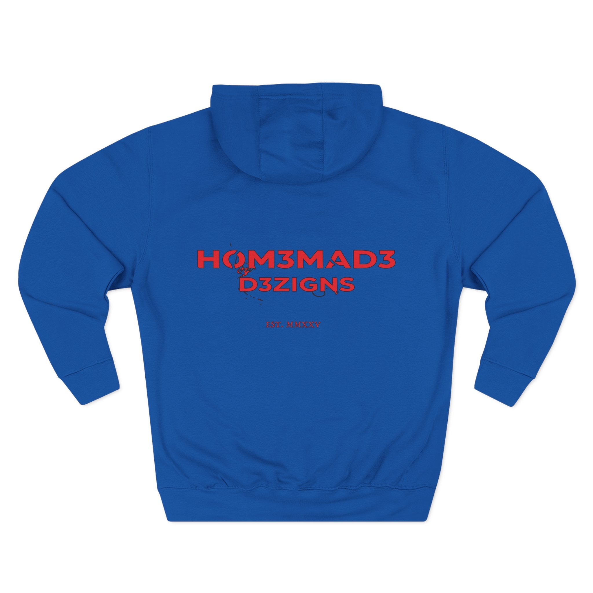 Red Homemade Designs Fleece Hoodie, Cozy Sweatshirt for Casual Wear, Perfect Gift for Birthdays, Holidays, and Relaxing Days