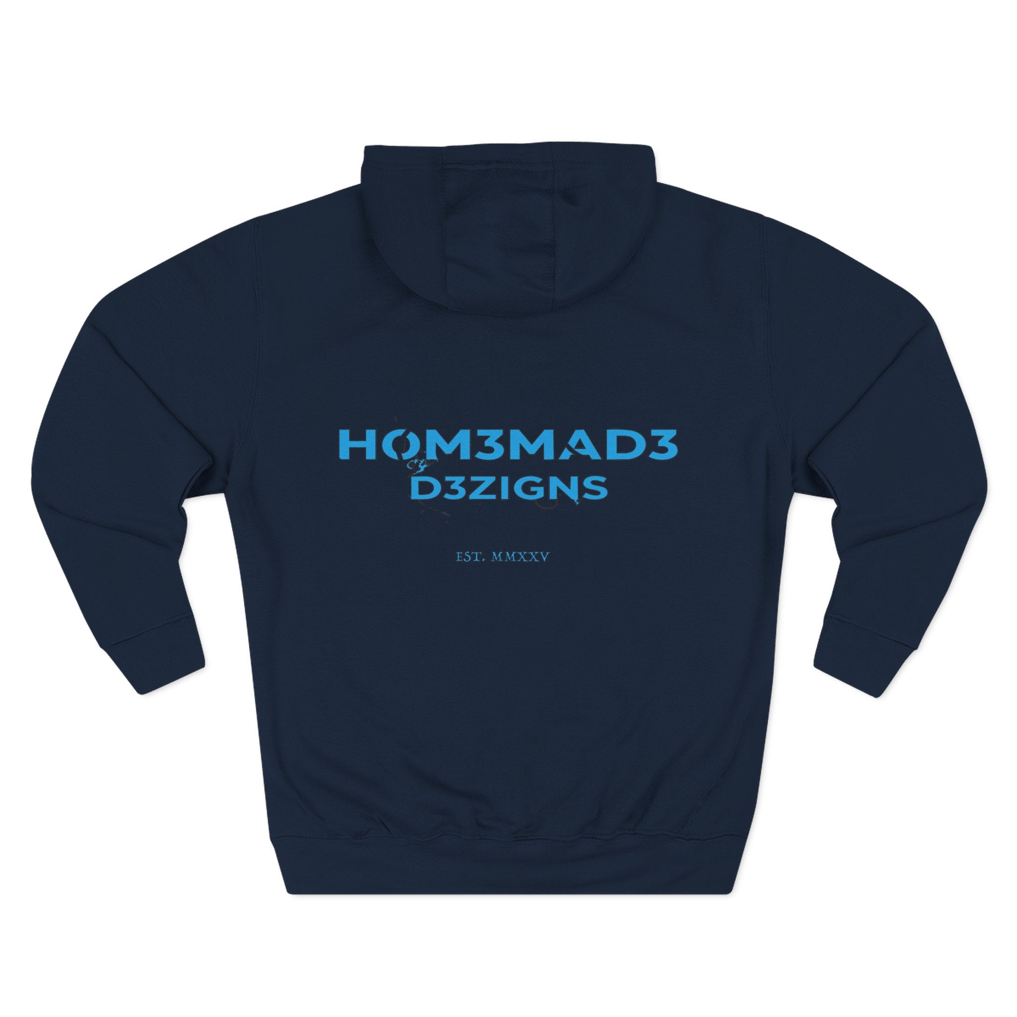 Blue Homemade Designs Fleece Hoodie, Cozy Sweatshirt for Casual Wear, Perfect Gift for Birthdays, Holidays, and Relaxing Days